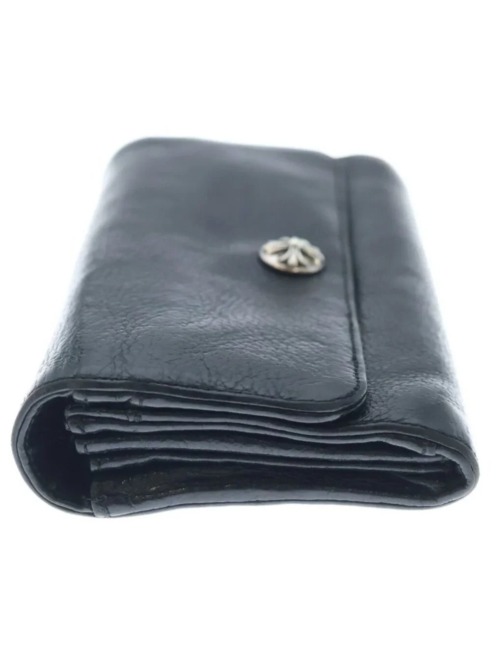 Chrome Hearts Judy Cross Ball Button Leather Wallet Black